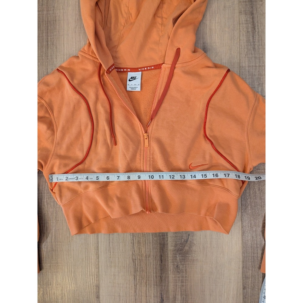 Nike Air Cropped Full Zip Hoodie Womens XS Orange Sweatshirt Y2K Athleisure - Picture 4 of 10